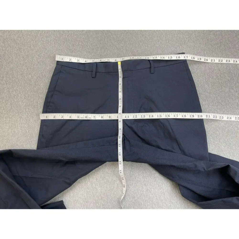 Banana Republic Pants Men 33x 32 Blue Cotton Blend Stretch Slim Flat Front Dress